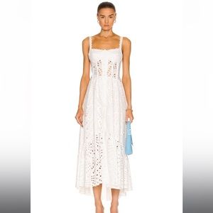 Charo Ruiz White Lace Maxi Dress